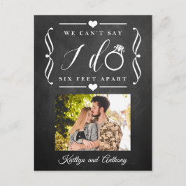 Postal De Anuncios Boda Seis Pies de Distancia Posposición Cambio de 