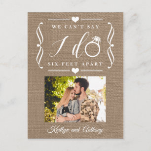 Postal De Anuncios Boda Seis Pies de Distancia Posposición Cambio de 