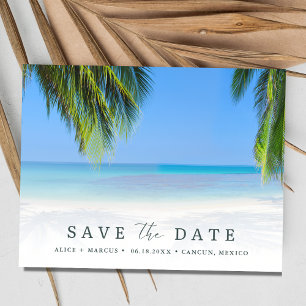 Postal De Anuncios Boda Simple en la Playa - Salven la Fecha