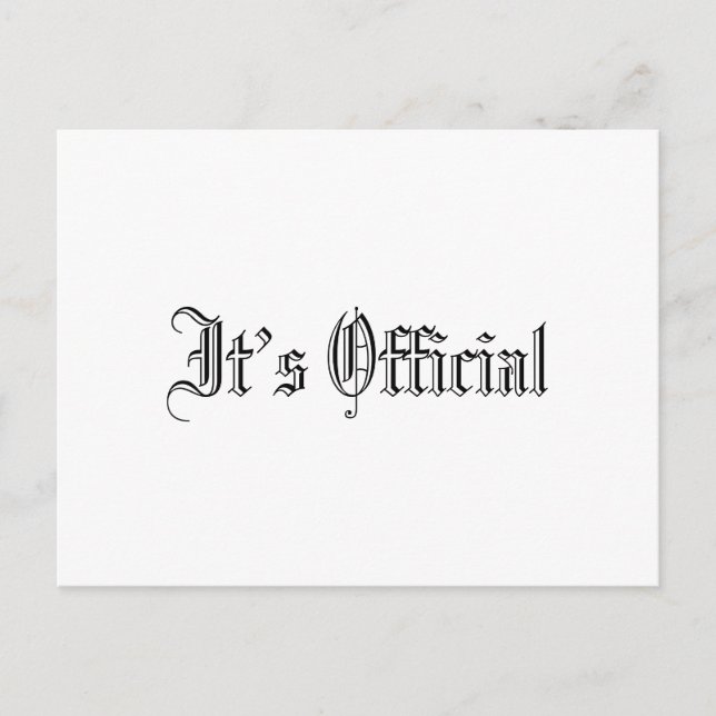 Postal De Anuncios Boda Simple Gótica Oficial (Anverso)