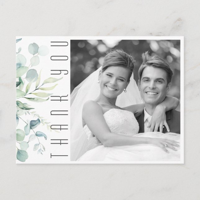 Postal De Anuncios Boda Soñada Verde Gracias Verde/Azul ID817 (Anverso)