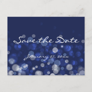 Postal De Anuncios Boda Temática De Invierno Azul Guardar Las Postale