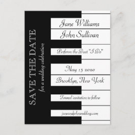 Postal De Anuncios Boda temática de música de piano teclado Guardar l