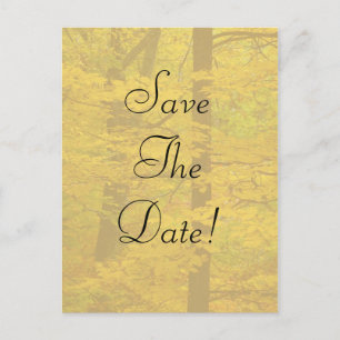 Postal De Anuncios Boda Temática Del Bosque Amarillo De Otoño Salva L