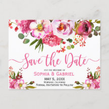 Boda Tipografía Floral Acuarela Rosa Boho