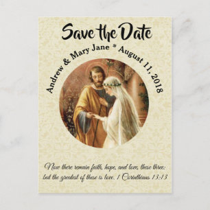 Postal De Anuncios Boda Tradicional Católica GUARDA LA FECHA