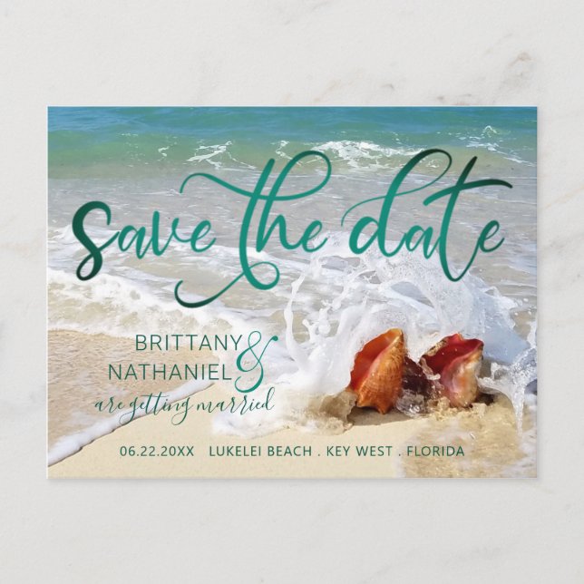 Postal De Anuncios Boda Tropical Beach Destination Seasheles (Anverso)