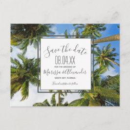 Postal De Anuncios Boda tropical de la playa del árbol de palmeras sa