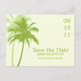 Postal De Anuncios Boda tropical de palmeras salva la fecha
