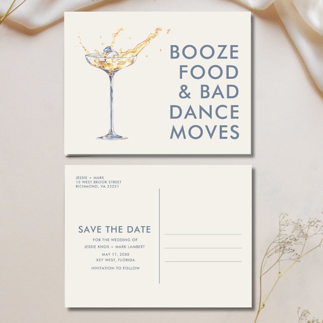 Postal De Anuncios Boda única divertida salva la fecha (Funny Unique Wedding Save the Date Announcement Postcard)