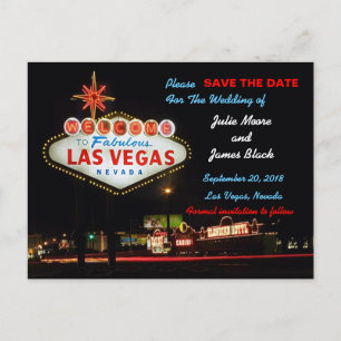 Postal De Anuncios Boda Única en Las Vegas Guardar la Fecha
