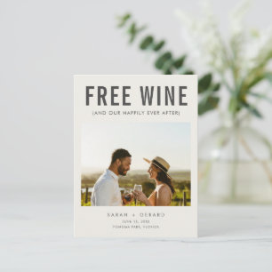 Postal De Anuncios Boda Vino Gratis (y nuestro felices para siempre)