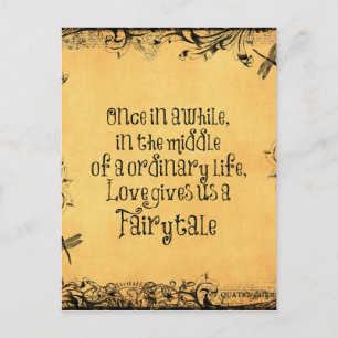 Postal De Anuncios Boda Vintage Antiguo con Frase de Amor