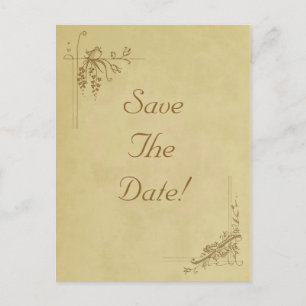 Postal De Anuncios Boda Vintage Guardar La Fecha