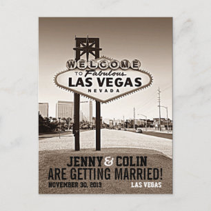 Postal De Anuncios Boda Vintage Las Vegas Foto Ahorre La Fecha