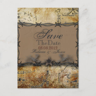 Postal De Anuncios boda western country alambre de espino guardar la 