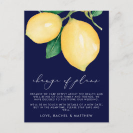 Postal De Anuncios Bodas de Limones en Acuarela Cambio de Planes