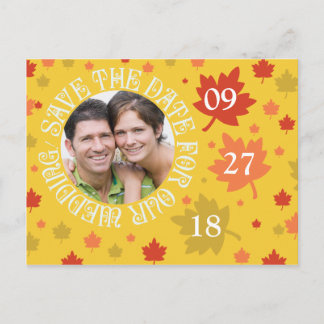 Postal De Anuncios Bodas de Otoño Guardar Las Fechas Colores de Boda