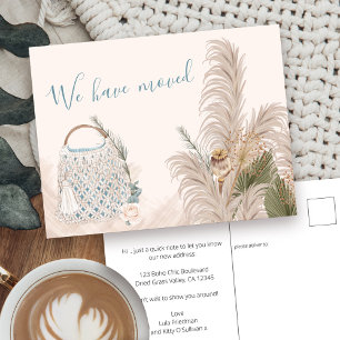 Postal De Anuncios Boho Chic Palma Seca y Hierba de Pampas en Movimie