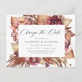 Postal De Anuncios Boho Floral del Desierto Cambia la Fecha