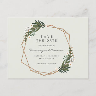 Postal De Anuncios Boho Geometric Gold Frame Greenerenery Guardar la