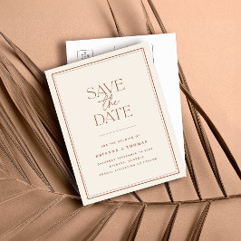 Postal De Anuncios Boho Minimalista Terracota Guardar la Fecha