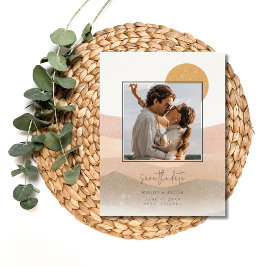 Postal De Anuncios Boho Photo Desert Wedding Salva la fecha