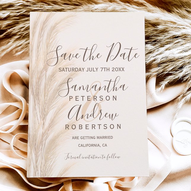 Postal De Anuncios Boho verano hierba de pampas acuarela salvar la fe (Subido por el creador)