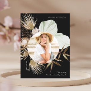 Postal De Anuncios Boho Wreath One Photo Graduation Party Invitation