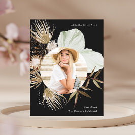 Postal De Anuncios Boho Wreath One Photo Graduation Party Invitation