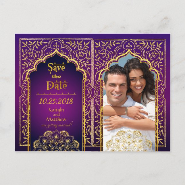 Postal De Anuncios Bollywood Noches Árabes Guarda la Fecha (Anverso)