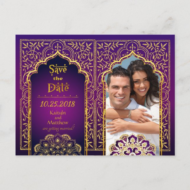 Postal De Anuncios Bollywood Noches Árabes Guardar Fecha (Anverso)