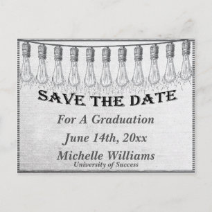 Postal De Anuncios Bombilla Retro Light Guardar La Fecha