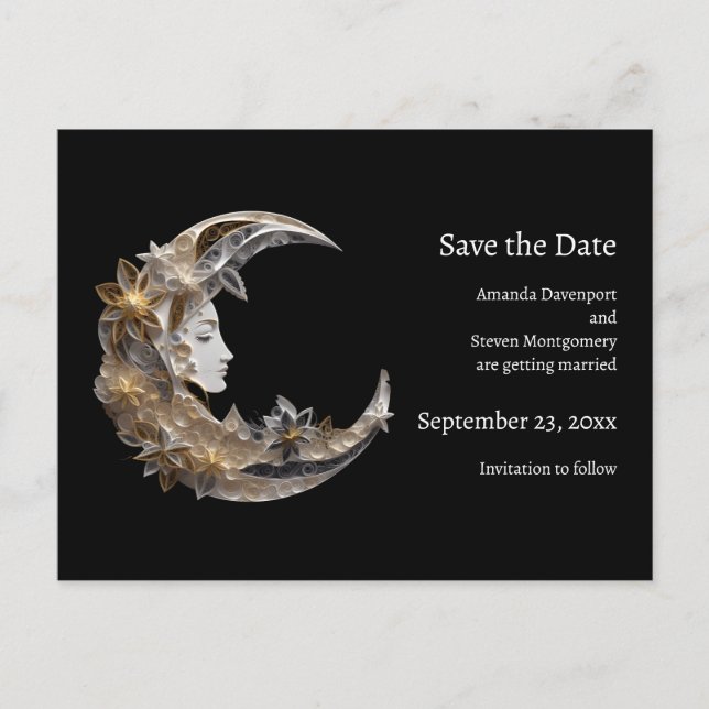 Postal De Anuncios Bonita cara en el Boda de la luna (Anverso)