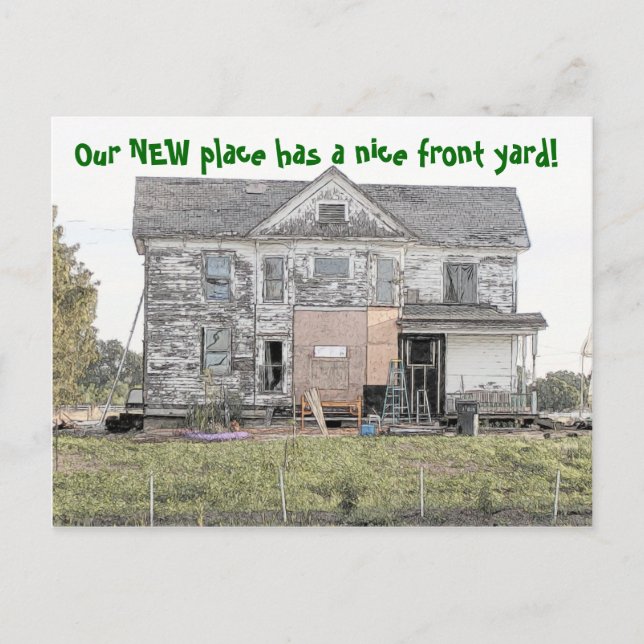 Postal De Anuncios Bonito cambio de dirección divertida de Front Yard (Anverso)