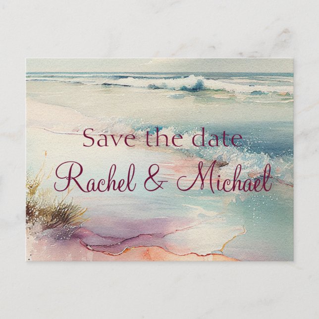 Postal De Anuncios Bonito Coastal Guardar la fecha (Anverso)