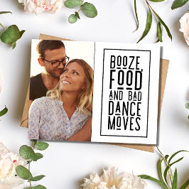 Postal De Anuncios Booze, comida, mala danza, boda graciosa salva la