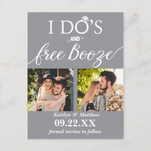 Postal De Anuncios Booze gratis y Booze Modern Wedding Salven la fech