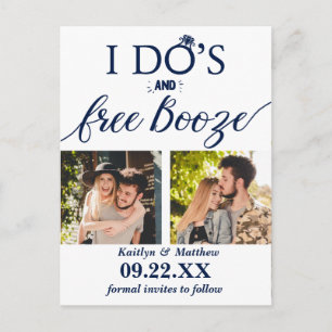 Postal De Anuncios Booze gratis y Booze Modern Wedding Salven la fech
