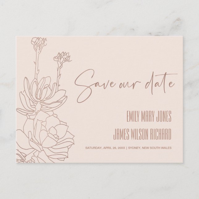 POSTAL DE ANUNCIOS BORDE DESIERTO CACTUS SUCCULENTO BOCETO GUARDAR FE (Anverso)