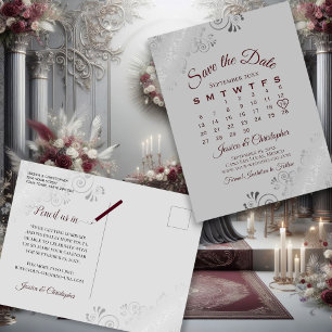 Postal De Anuncios Borgoña en la boda gris salva el calendario de fec