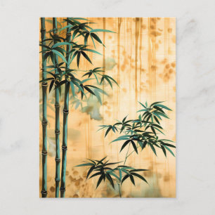 Postal De Anuncios Bosque de bambú de naturaleza botánica Zen