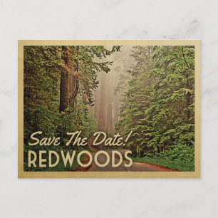 Postal De Anuncios Bosque de secuoyas salva la fecha Humboldt Califor