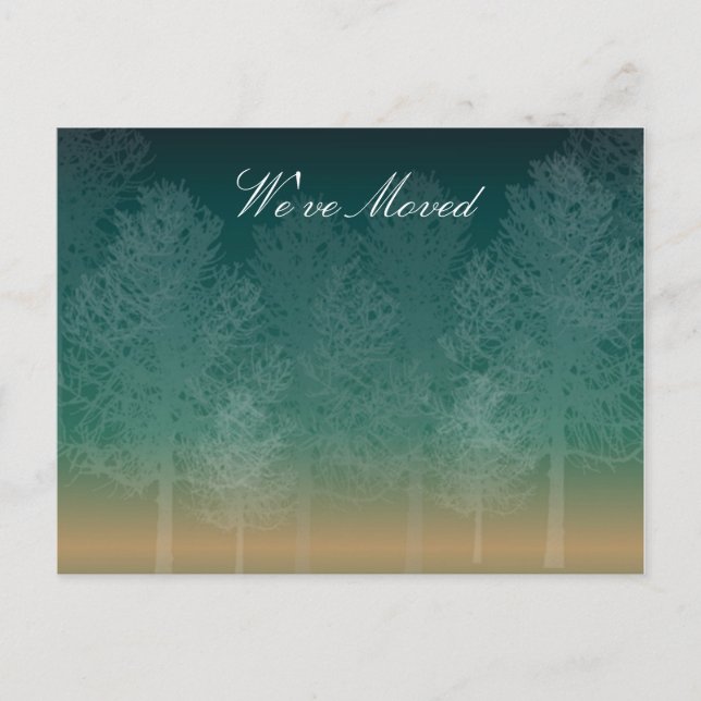 Postal De Anuncios Bosque Nocturno Nos Hemos Mudado (Anverso)