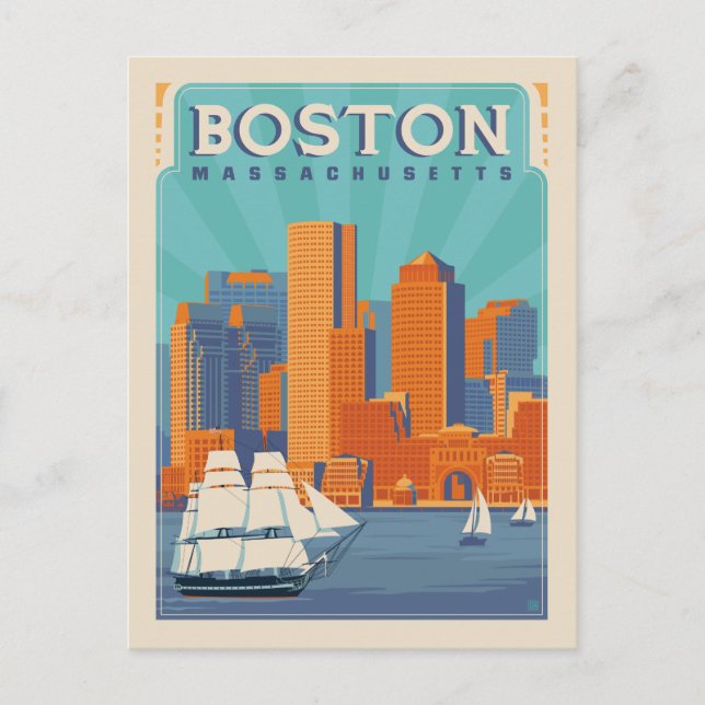 Postal De Anuncios Boston, Massachussetts | Reserva la fecha (Anverso)