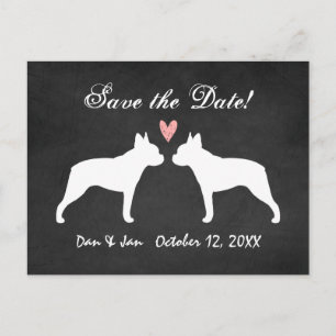Postal De Anuncios Boston Terriers Boda Save the Date
