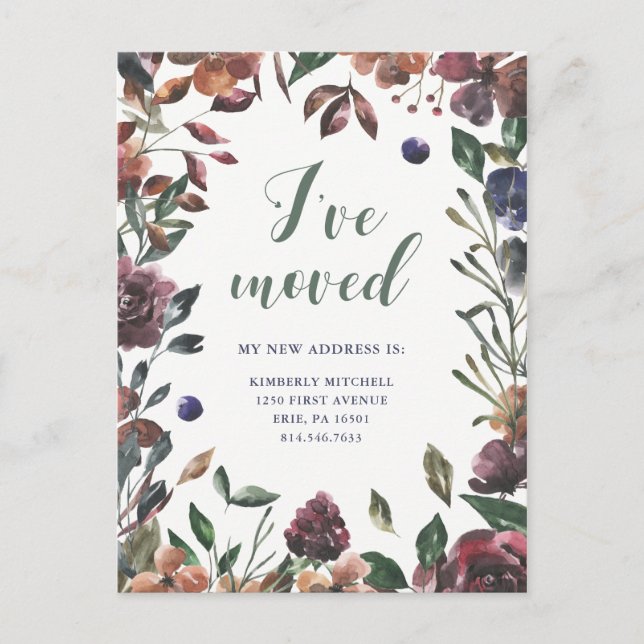 Postal De Anuncios Botánico picado | Nueva dirección (Anverso)