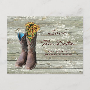 Postal De Anuncios botas de vaquero boda country western save the dat
