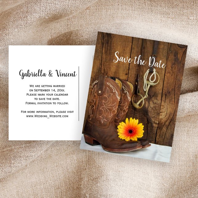 Postal De Anuncios Botas de Vaquero Daisy Bocado de Caballo Boda Salv (Subido por el creador)