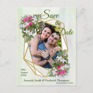 Postal De Anuncios Bouquet de flores geométricas de GoldGlitter Guard